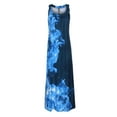 thumbnail image 2 of Innerwin Robe Débardeur Col Carré Maxi Femme Évasée Voyage Imprimé Floral Robe d'Été 4 Bleu Foncé m, 2 of 7