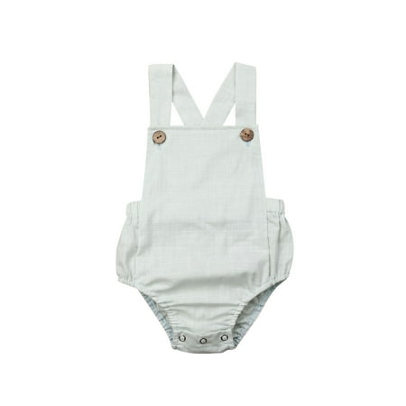 

Infant Baby Boy Girl Cotton Bodysuit Striped Solid Casual Jumpsuit Clothes Outfits Sunsuit