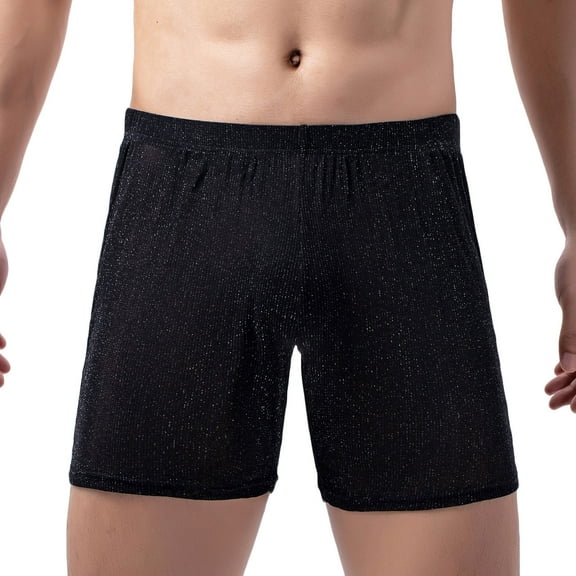 Mens Underwear Casual Fashion Solid Underwear Gold Dot Mesh Striped Boxer Breathable Hip Shorts
