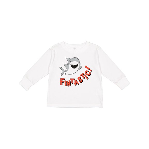 Inktastic Fintastic Cute Shark Boys or Girls Long Sleeve Toddler T-Shirt