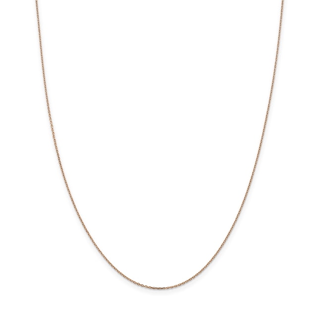 14k Rose Gold 20 Inch 1.10mm Diamond Cut Cable Chain Necklace Pendant Charm Round Link