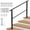 black 1370*990, variant on Height Adjustable Metal Handrail for Outdoor Steps - Stair Railing Kit for Concrete, Porch & Deck Steps, Senior Safety Rail, 54*39*43"