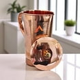 thumbnail image 2 of Ananya Fashion and Crafts Hub Pure Copper Water Jug with Brass Knob Top 1.5 Litre (1500 ml) + 2 Tumbler (300 ml) Emboss Ayurveda Health Benefits Pitcher Set of 3, 2 of 6