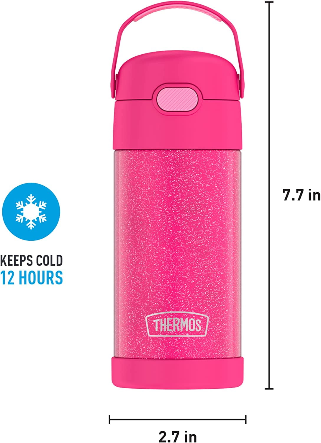 THERMOS 12oz Pink Marble FUNtainer Vacuum Insulated Stainless