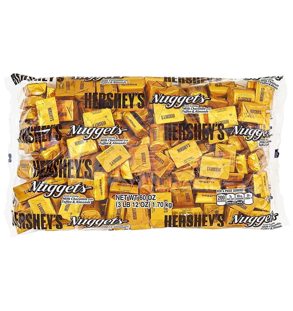 Hershey's Nuggets, Bulk Pack, Milk Chocolate w/ Toffee & Almonds, 60 Oz Bag