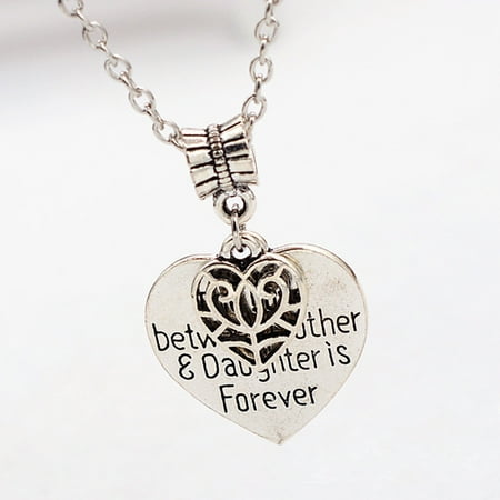 - The Love Between Mother and Daughter Is Forever Heart Charm Necklace Mom Daughter Jewelry for Best Mother's Day Party Gifts From Daughter