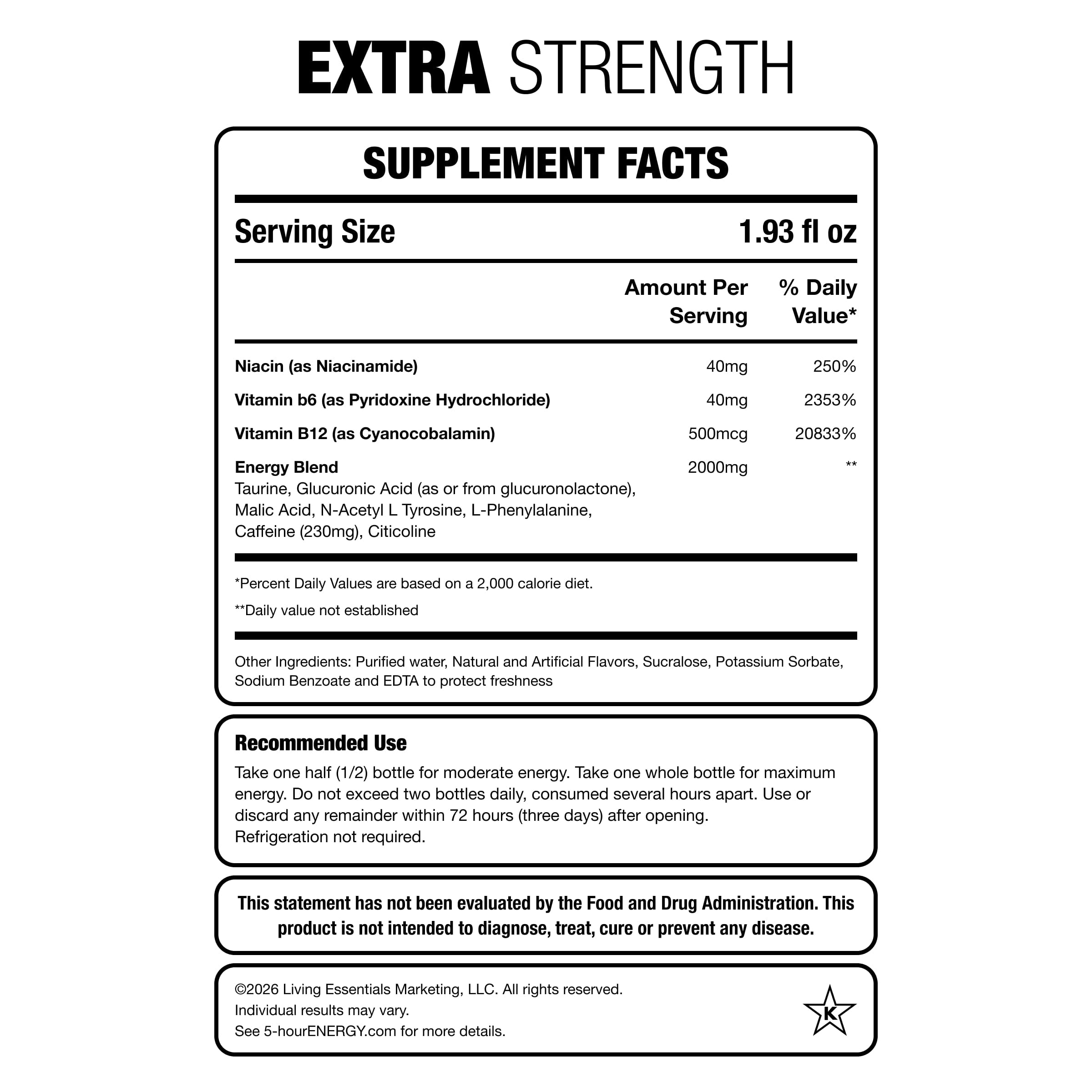 5-hour ENERGY Shot, Fruity Rainbow Flavor, 15 Count
