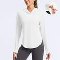 thumbnail image 2 of yoeyez Maillot Dermoprotecteur pour Femmes Upf 50+ Protection Uv Manches Longues Chandails d'Entraînement contre le Soleil Coupe Sèche Randonnée Chandail de Bain Hauts d'Entraînement avec Poches Blanc,m, 2 of 7
