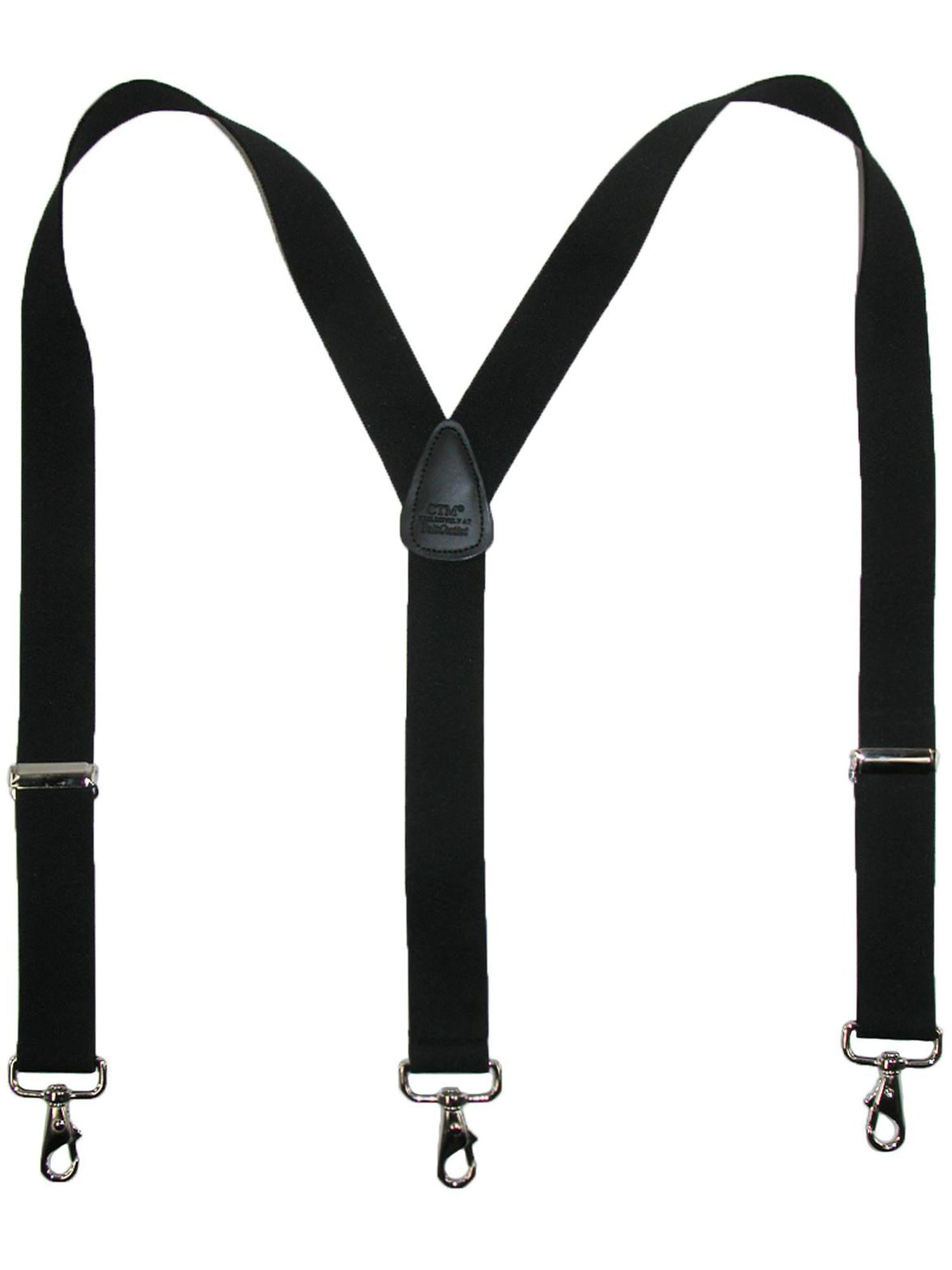 back Suspenders Unisex Clip-on Braces Elastic Suspender "Solid Plain" Y 