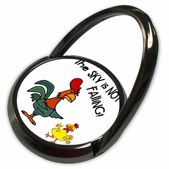 3dRose, Funny Big Chicken telling Little chicken sky is not falling Pun Satire, Phone Ring