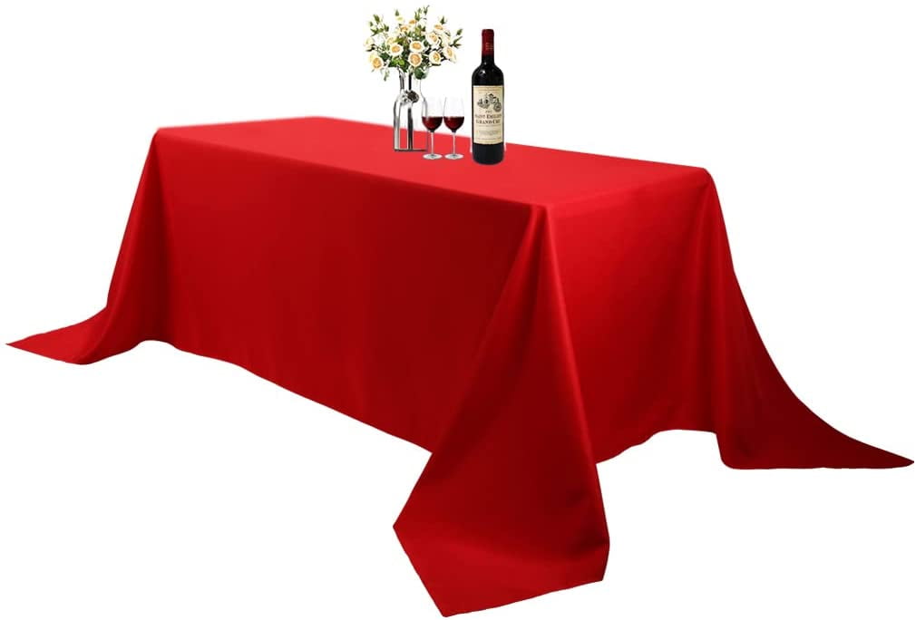 Rectangle Plain Table Cloth Polyester Wedding Dining Tableware Linen 70 x 144