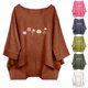 thumbnail image 1 of Neewe Womens Cotton Linen Tops Half Sleeve T Shirts Dressy Casual Round Neck Summer Clothes Outfits Blouses Loose Fit, 1 of 6