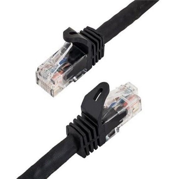 Sanoxy SNX-CBLR-C6110-1002 2 ft. Cat6a 600 MHz UTP Snagless Ethernet Network Patch Cable, Black