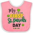thumbnail image 3 of Inktastic My First St Patrick's Day with Shamrocks Boys or Girls Baby Bib, 3 of 4