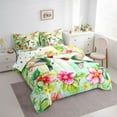 thumbnail image 3 of Castle Fairy Animal Green Hummingbird Twin Bedding Sets,Pink Flowers Bedding Comforter Set, 3 of 8
