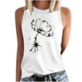 thumbnail image 2 of Babysbule Womens Tank Tops Women Floral Printing Tank Fit Round-Neck Sleeveless Block Shirts Tunic Tee Tops, 2 of 6