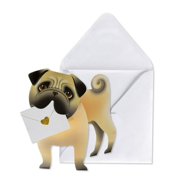 NIQUEA.D, Pug with Letter Blank Card