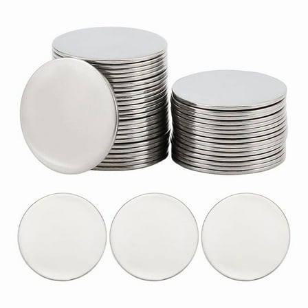 1 Box 40 Pieces Stainless Steel Printed Blank Discs Bulk DIY Jewelry Craft Name Tags Necklace Earrings Engraving Supplie,1 set * coin blanks,Silver