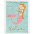 thumbnail image 1 of Carolines Treasures BB8577CHF Mermaid with Cat Welcome Flag Canvas House Size, 1 of 4