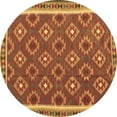 thumbnail image 1 of Ahgly Company Indoor Round Oriental Brown Traditional Area Rugs, 7' Round, 1 of 4