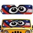 thumbnail image 4 of Binienty Gothic Skull Windshield Sun Shade for Jeep Wrangler TJ 1997-2006 Easy Fold Car Window Sun Blocker Front Windshield Sunshade Purple Rose Automotive Interior Accessories for Men Women, 4 of 7