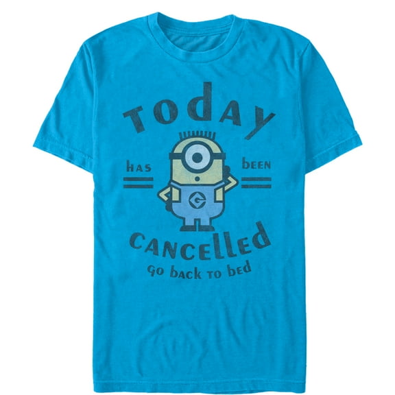 Men's Despicable Me Minion Today Cancelled Graphic Tee Turquoise Small