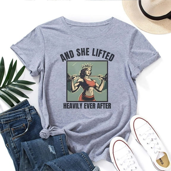 Funny Workout T-Shirt for Women – Oversized Gym Tee, Weightlifting Graphic Baggy Top, Fitness Gift for Gym Lovers