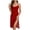 Wine, variant on Women's 100% Polyester Sheer Mesh Sleeveless Cami Nightgown Spaghetti Straps Half Transparent Slip Sleepwear Solid Color S-L