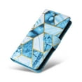 thumbnail image 6 of Premium Wallet Case for Samsung Galaxy S23 Plus, Marble Pattern PU Leather Soft Silicone Shockproof Wrist Strap Handbag Flip Cover with Magnetic Clasp Card Slots Holder Kickstand Case, Blue, 6 of 8