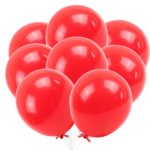 Shisuyan 20Pcs 10Inch Latex Balloons Party Thickened Pearlescent Shining Balloons For Birthday Decorations (Red)