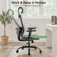 thumbnail image 4 of Walsunny Ergonomic Mesh Office Chair with Adjustable Headrest, Breathable High Back Mesh Computer Desk Chair with 360°Swivel Rolling Wheels, suitable for Home Office Workspace, Gray, 4 of 9