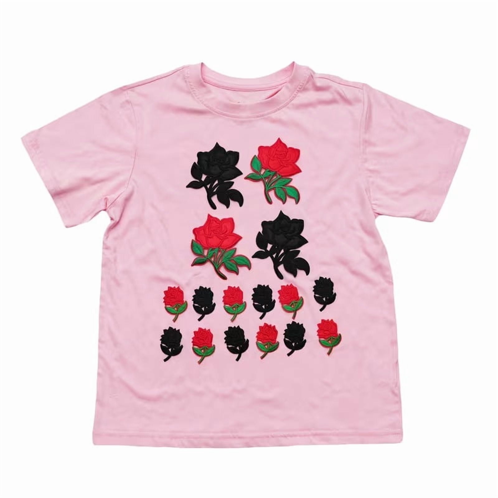 6 Pieces Black Rose Embroidery Hot Melt Adhesive Patches for Bags, Clothes, Hats, and Shoes - Decorative Iron-On Patches