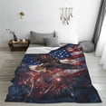 thumbnail image 5 of Majestic Bald Eagle Flannel Throw Blanket，Textured American Flag Blanket, Veterans Day Gift Flannel Blankets 50x40, 5 of 6