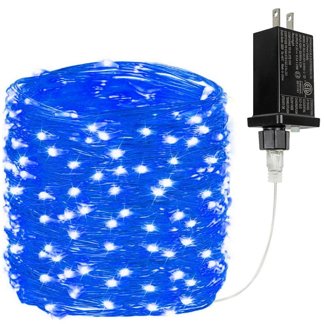 Fairy Lights BHCLIGHT, 66 pies, 200 LED, impermeable, azul con temporizador