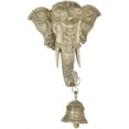 thumbnail image 2 of 15 Inch Embellished Ganesha Mask with Bell Brass - Handmade Wall Decoration, 2 of 2