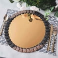 thumbnail image 2 of Efavormart 2 Pack | 13"  Mirror Glass Charger Plates with Glitter Jeweled Rim for Catering Events, Wedding Party Restaurant Dinner Parties - Gold, 2 of 10