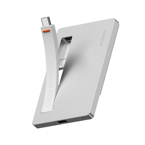 sharge Disk Plus SSD Enclosure M.2 NVMe, World's Thinnest 0.24" SSD Enclosure 10Gbps USB C 3.2 Gen2, 4TB (2230/2242/2280 SSDs) for MacBook, iPhone 16 Steam Deck (SSD not included)