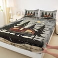thumbnail image 3 of Manfei RV Car Twin Sheet Sets 3pcs for Female Men,Rustic Cabin Twin Fitted Sheet Microfiber,Happy Camping Breathable Flat Sheet,Microfiber Bedroom Decor, 3 of 7