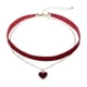 thumbnail image 1 of Collar gargantilla de terciopelo rojo vino con cadena de clavícula para mujer, 1 of 6