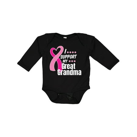 

Inktastic Breast Cancer Awareness I Support My Great Grandma Boys or Girls Long Sleeve Baby Bodysuit