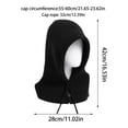 thumbnail image 4 of Chapeaux pour Femmes, Bonnet Tricoté à Capuche avec Cordons Bonnet d'Hiver Chaud, 4 of 5