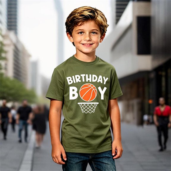 Boys T Shirts Short Sleeve Breathable Graphic Print Crewneck Tee for Daily Wear Boys' Tops Tees Shirts Army Green 2 Years-3 Years