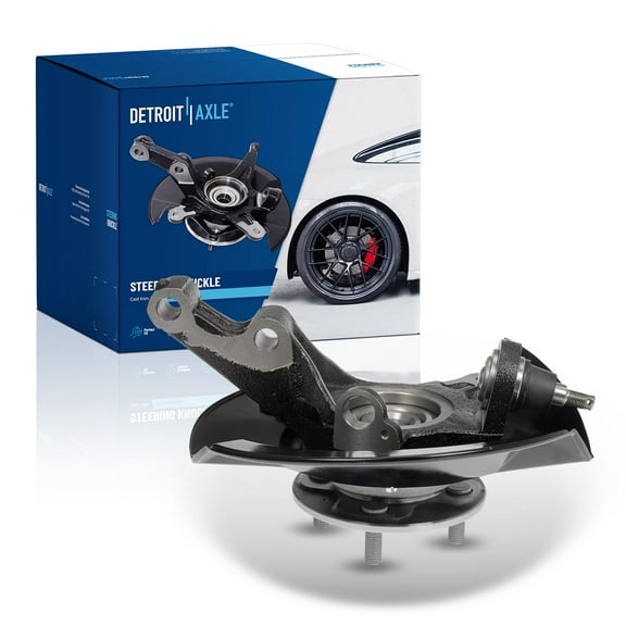 Detroit Axle - 1.7L Front Right Steering Knuckle Wheel Bearing Hub for 2003 2004 2005 Honda Civic Passenger Side Steering Knuckle and Wheel Bearing Hub Assembly Replacement