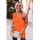 thumbnail image 2 of Blusa informal sin mangas ZHAOCHENG con lazo y un hombro naranja XL, 2 of 5