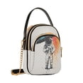 thumbnail image 7 of FORMRS Crossbody Bag for Women Quilted Travel Shoulder Cell Phone Purse with Chain Strap Handbag, White Astronaut, 7 of 7
