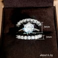 thumbnail image 4 of APIPEE 3pcs Wedding Ring Sets Engagement Rings Women and Men 925 Sterling Silver Cubic Zirconia Wearing Rings, 4 of 7