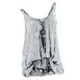 thumbnail image 3 of Tank Top for Women O Neck Sleeveless Vest Flower Ruffles Blouses Grey Basic Cami Shirts XXXL, 3 of 3
