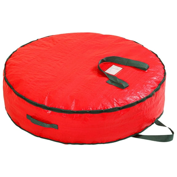 WMGHA Portable Halloween Christmas Wreath Storage Bag with Zipper and Handle, Durable Decor Organization Box for Seasonal Holiday Wreath Saving and Protecting