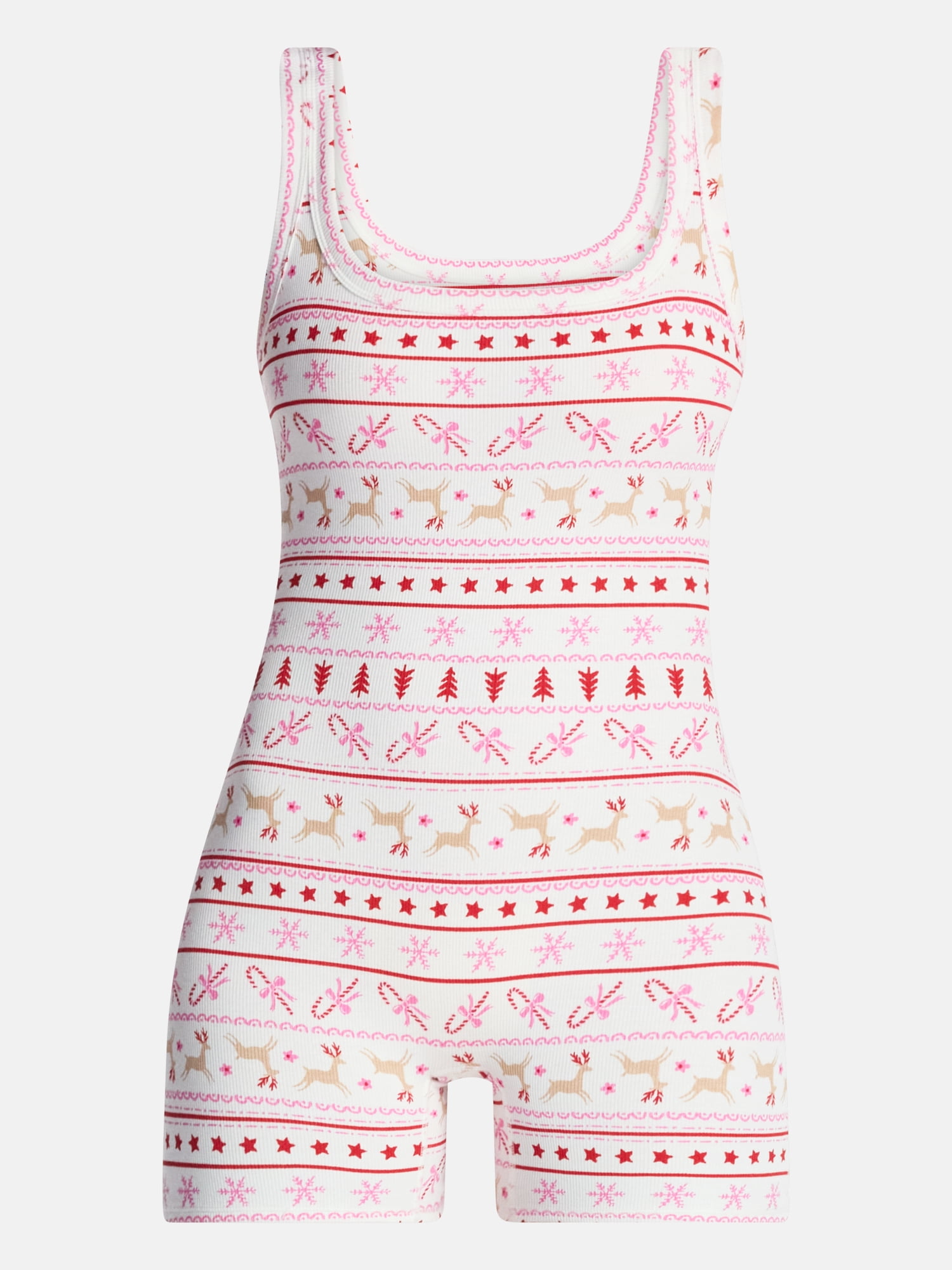 No Boundaries Women's Cotton Stretch Ribbed Romper, Sizes XS-XXXL