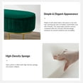 thumbnail image 6 of Velvet Upholstered Entryway Bench Bed Foot Stool with Horseshoe-shaped Metal Base Bedroom Green, 6 of 7